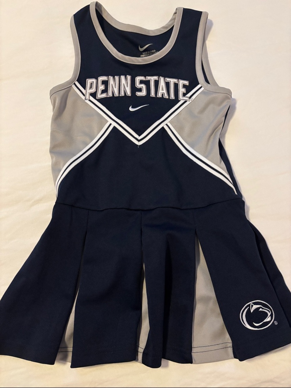 Nike Girls Navy and Gray Penn State Cheer Tank Dress